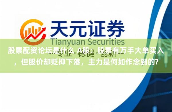 股票配资论坛是什么 A股:股票有万手大单买入,但股价却贬抑下落,主力是何如作念到的?